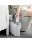 Stylish Press Type Bathroom Trash Can, Space Saving Gap Design, Stylish Trash Can with Lid, Essential Household Cleaning Tool, 10L