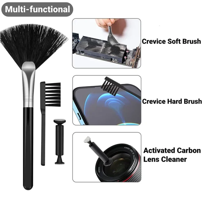 18 in 1 Computer Keyboard Cleaner Kit Phone Tablet Camera Screen Cleaning Tools Earphone Clean Brush Keycap Puller Phone Holder