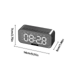 LED Digital Alarm Clock with Bluetooth Speaker Mirror Bedroom Office Table Decoration Screen Temperature FM Radio