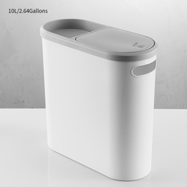 Stylish Press Type Bathroom Trash Can, Space Saving Gap Design, Stylish Trash Can with Lid, Essential Household Cleaning Tool, 10L