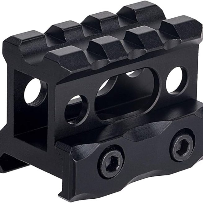 Aluminum Alloy Scope Riser Base Mount, Picatinny Rail, 1" Height, Short, 20mm black color