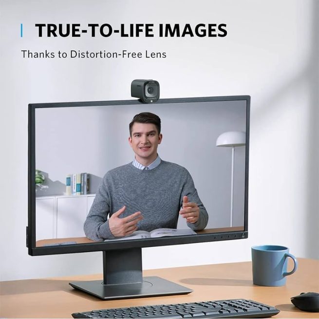 Anker PowerConf C200 2K USB Webcam for Laptop Computer Mini Camera Professional Web Cam AI-Noise Canceling Stereo Low Light Correction