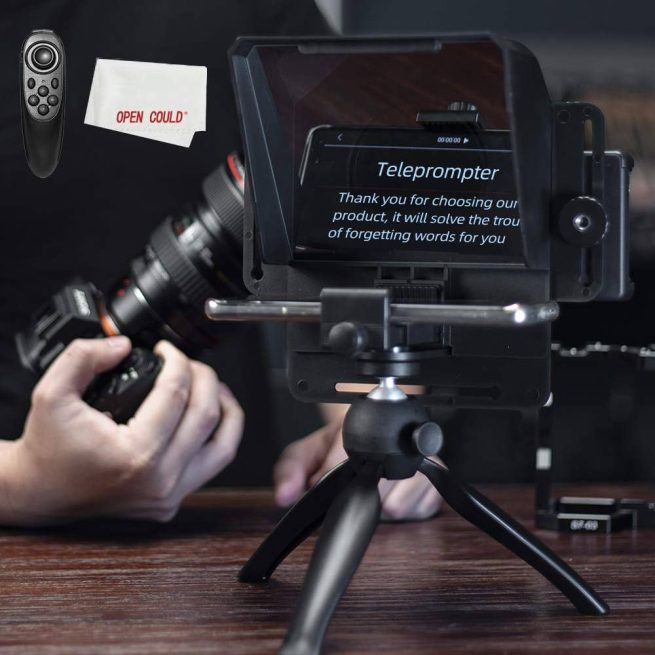Pronstoor Telephone and DSLR Recording Mini Teleprompter Inscriber Portable Mobile Teleprompter Video Artifact With Black