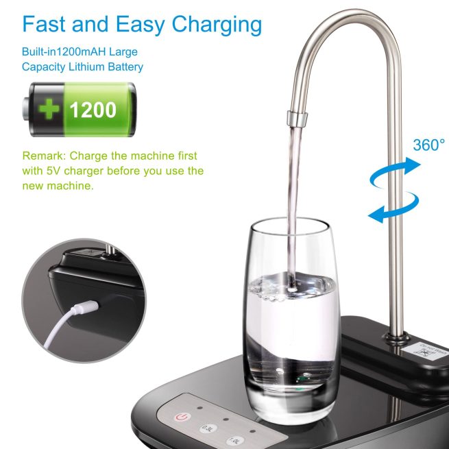 Electric Gallon Water Pump Automatic Water Bottle Dispenser Rechargeable Water Pump Dispenser With Stand Water Dispenser