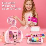 Washable Cosmetic Toys Set with Mirror Makeup Kit Small Bag Non-toxic and Safe Girls Birthday Gifts Kids Beauty