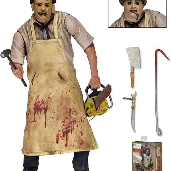 Leatherface-Texas Chainsaw Massacre Action Figure, 40th Anniversary, Movie Characters, Horror Model Doll, Collectible Toy, Gift