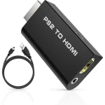 Compatible PS2 HDMI Converter Adapter, Audio and Video with 3.5mm Audio Cable, Supports PC All PS2 Display Modes, 480i, 480p