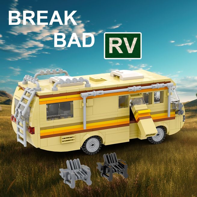 Bad RV Building Kit for Kids and Adults, Creative Van House Camper, Building Blocks Set, DIY Toy, Break, 360Pcs
