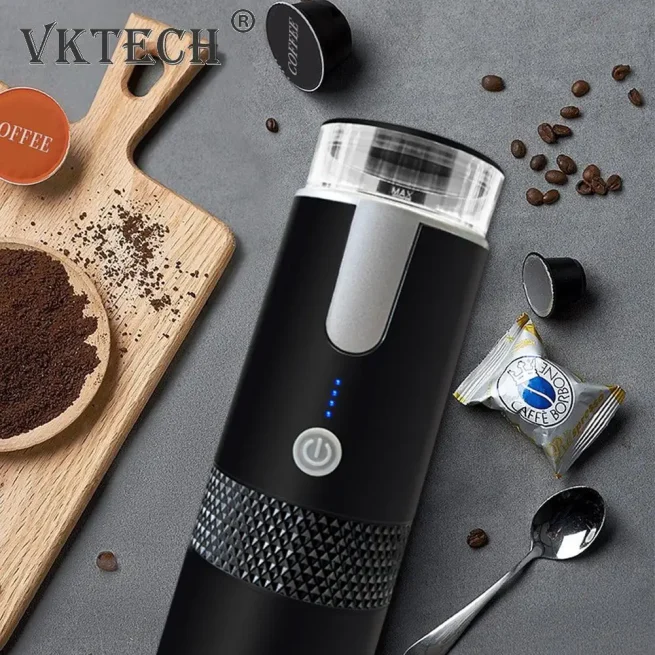 Portable Cordless Coffee Maker, Automatic Electric Capsule Ground Coffee Machine Brewer, Fit Coffee Powder and Capsule, New