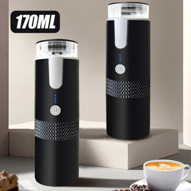 Portable Cordless Coffee Maker, Automatic Electric Capsule Ground Coffee Machine Brewer, Fit Coffee Powder and Capsule, New