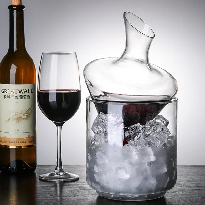 Crystal Glass Wine Bottle Set, High Grade, Decanter Ice Bucket, Wine Separator, Champagne, Whiskey, Family, Bar, 1000ml