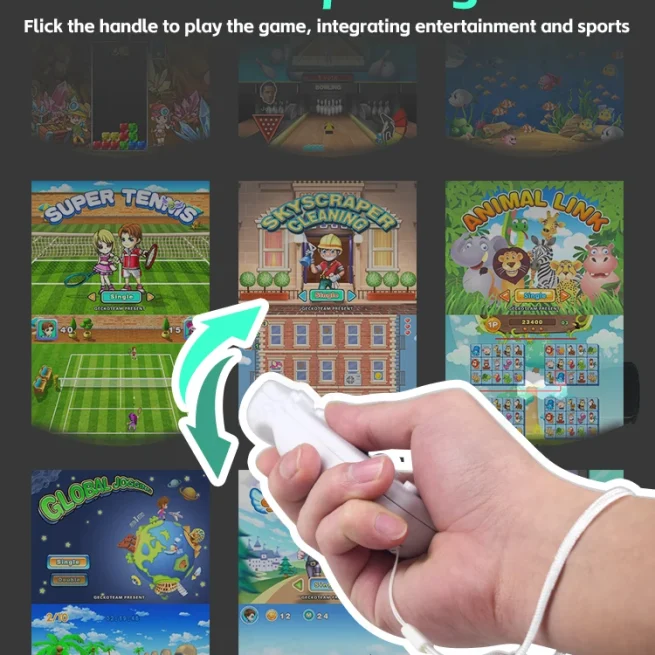 DATA FROG - Retro Somatosensory Console, Wireless TV Dendy, Video Game Stick, Built in 1000 NES, Game