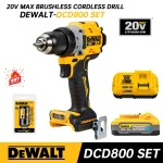 DeWalt-DCD800 Cordless Electric Drill, 20V Brushless Screwdriver, Compact Drill, Driver, Power Tools for Dewalt, 20V Battery