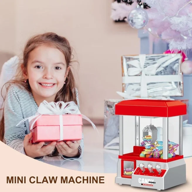 Clip Doll Arcade Claw Machine Coin Operated Crane Game Vending Machine Entertainment Toys Candy Grabber Portable Board Game