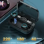 FNTWIF Wireless Earphones LED Display Sports Headphones with Mic Bluetooth Noise Canceling Stereo Headphones 3500mAh