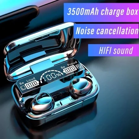 FNTWIF Wireless Earphones LED Display Sports Headphones with Mic Bluetooth Noise Canceling Stereo Headphones 3500mAh