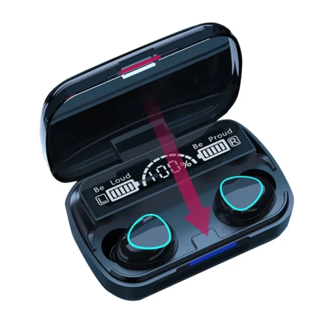 FNTWIF Wireless Earphones LED Display Sports Headphones with Mic Bluetooth Noise Canceling Stereo Headphones 3500mAh