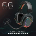 Fifine - Dynamic RGB Gaming Headphones with Mic, Over-Ear Headphones, 7.1 Surround Sound, PC, PS4, PS5, 3 EQ Options, Game