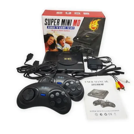 Super MINI 16 bit Video Game Console Built in 208 Classic Game Home Retro Game Console Wired Gamepad For MD208 Game