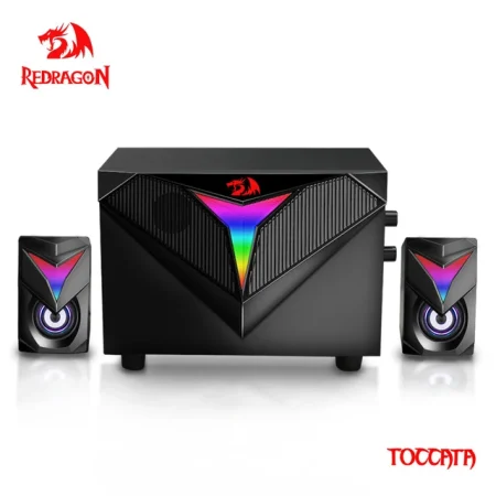 REDRAGON - Heavy Duty Speakers, Computer Soundbar, PC Speakers, Stereo Surround Music, RGB 2.1