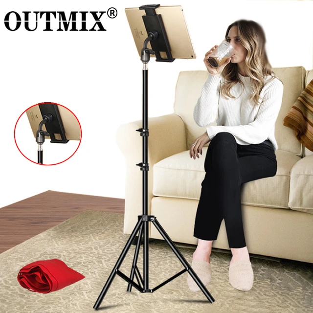 Adjustable Tablet Tripod Floor Stand Holder, Lazy Stand, Bracket Stand, Live Mount, iPad Air Pro 12.9, 4-13"