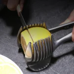 Stainless Steel Handheld Kitchen Slicer, Orange Lemon Slicer, Tomato Cutting Clip, Fruit Slicer, Onion Cutter