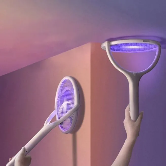 Electric Mosquito Swatter, 5 in 1, Fast Charging Racket, Kill Fly Bug Safety, Insulated Battery Powered Lamp, Adjustable ABS, Adjustable