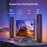 PERKEO - Home Theater TV Sound Bars, Built-in Dual Subwoofers, 4 Speakers, 3D Stereo Surround, Bluetooth Speaker System, 25"