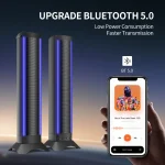 PERKEO - Home Theater TV Sound Bars, Built-in Dual Subwoofers, 4 Speakers, 3D Stereo Surround, Bluetooth Speaker System, 25"