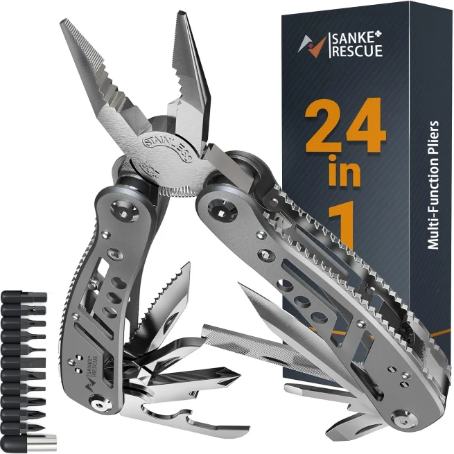 Portable Pocket Multitool for Outdoor Survival, 420 Stainless Steel, Pliers, Knife, Screwdriver