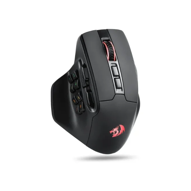 Redragon-M811 Pro Wireless Gaming Mouse, 15 Programmable Buttons, RGB Gamer Mouse, Macro Keys color black