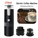 Portable Cordless Coffee Maker, Automatic Electric Capsule Ground Coffee Machine Brewer, Fit Coffee Powder and Capsule, New