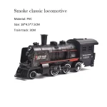 B/O Railway Classic Freight Train Set Passenger Water Steam Locomotive Playset with Smoke Simulation Electric Train Black