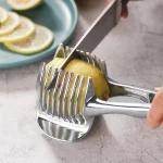 Stainless Steel Handheld Kitchen Slicer, Orange Lemon Slicer, Tomato Cutting Clip, Fruit Slicer, Onion Cutter