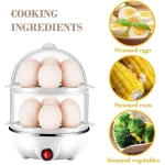 Multi-Function Automatic Power Off Egg Steamer Cooker, Double Poacher, Breakfast Machine, Household Nutrition, Kitchen Appliances