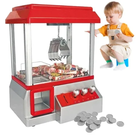 Clip Doll Arcade Claw Machine Coin Operated Crane Game Vending Machine Entertainment Toys Candy Grabber Portable Board Game