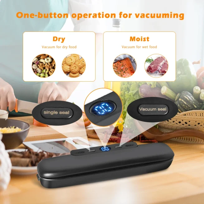 SaengQ-Food Vacuum Sealer Packaging Machine, Free 10Pcs Vacuum Bags, Household Vacuum Sealing