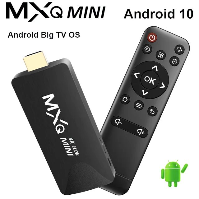 MXQMini-Smart TV Stick, Android 10, Quad Core, 4K, HD, Play Store, 2.4G, Wi-Fi, Media Player, Top Box, H.265