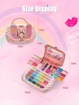 Washable Cosmetic Toys Set with Mirror Makeup Kit Small Bag Non-toxic and Safe Girls Birthday Gifts Kids Beauty