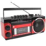 Portable Vintage Retro USB Multiband Radio Stereo, Bluetooth Boombox, MP3 Audio Cassette, Tape Recorder, AM FM SW