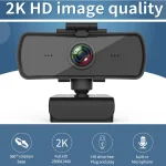 USB HD Webcam with Built-in Microphone, 2K, 2040x1080, 30fps, Web Cam, Camera for Desktop, Laptops, Gaming, PC