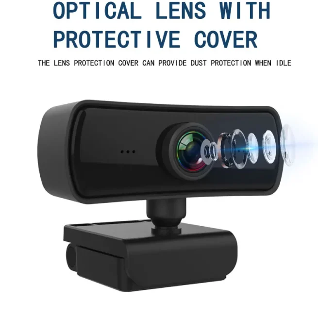 USB HD Webcam with Built-in Microphone, 2K, 2040x1080, 30fps, Web Cam, Camera for Desktop, Laptops, Gaming, PC