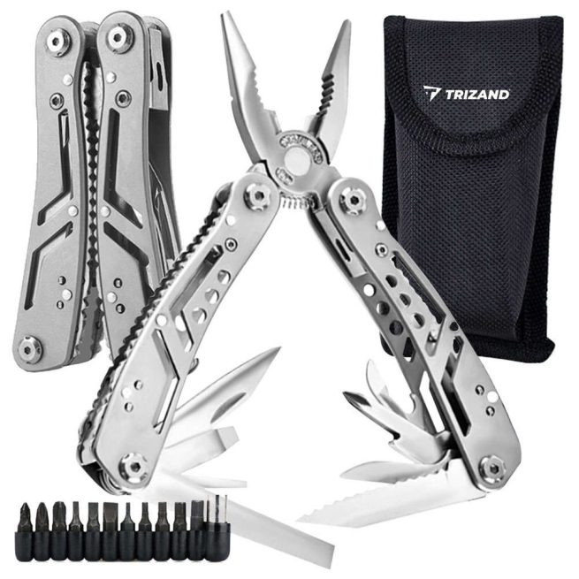 Portable Pocket Multitool for Outdoor Survival, 420 Stainless Steel, Pliers, Knife, Screwdriver