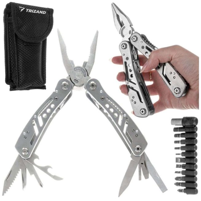 Portable Pocket Multitool for Outdoor Survival, 420 Stainless Steel, Pliers, Knife, Screwdriver