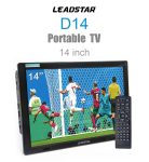 Mini Digital Analog Television for Small Car, Portable HD TV, DVB-T2 ATSC, MP4, AC3, HDin Monitor for PS4, D14, 14 inch, New