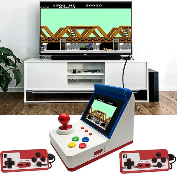 Super Mario Retro Portable Mini Video Game Console with Handle for Kids, 8 Bit, 3.0 Inch, Color LCD, Game Player, Built in 360 in 1
