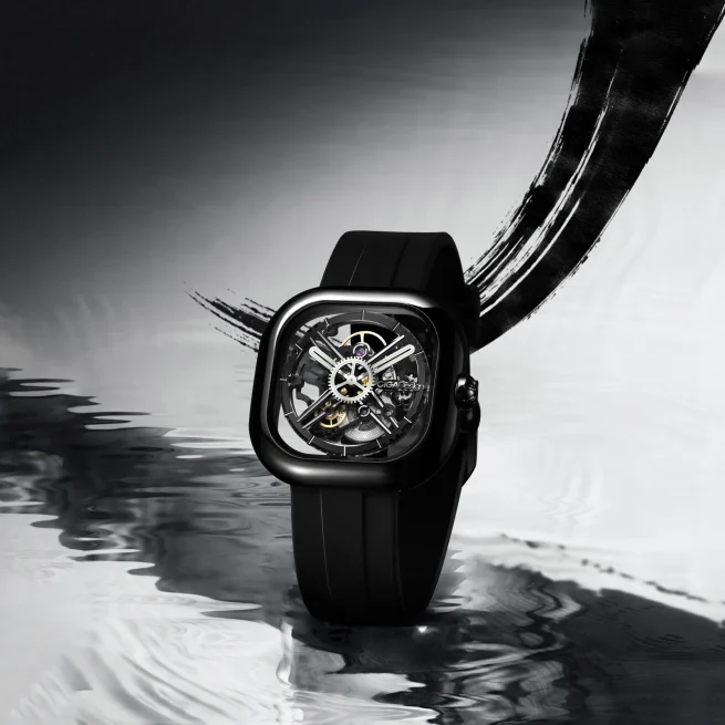 CIGA Design-2024 Men's and Women's Automatic Mechanical Watch, Black Ceramic Skeleton Watches, Luxury Fashion Series