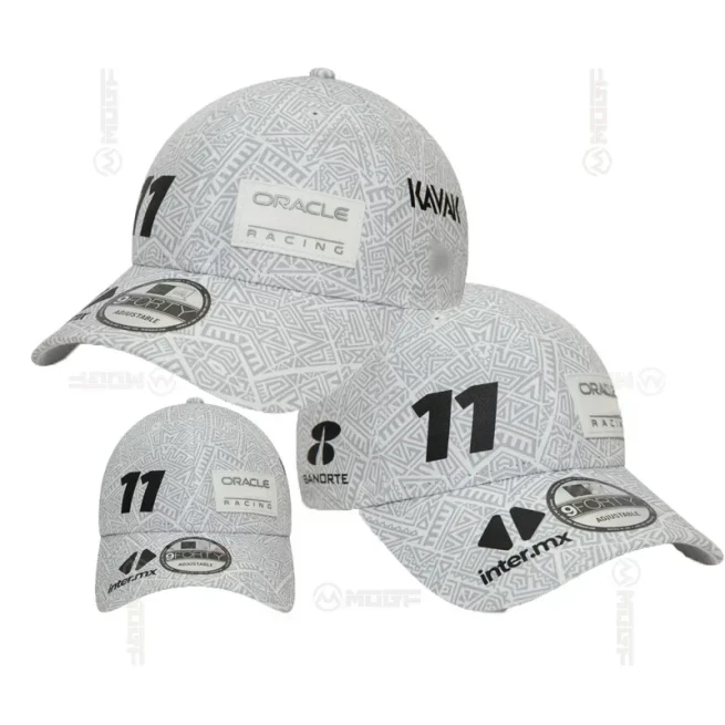 Baseball Cap for Motocross, Mountain Bike, Motorcycle, MX, Off-Road, White, F1 Racing, Special Edition, Mexico, Checo Perez, 2024