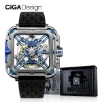CIGA Design-2024 Men's Titanium Watch Automatic Movement X Series Skeleton Mechanical Wristwatches Nylon Silicone Two Straps