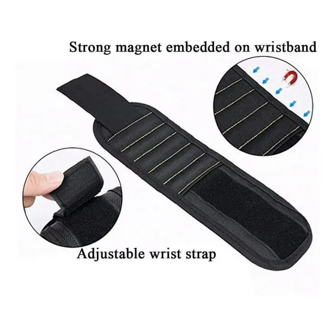 Strong Magnetic Wristband for Electrician, Portable Tool Bag, Adjustable Wrist Belt, Screws, Small Metal Nails Bolts